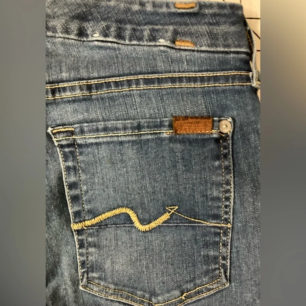 7‎ For All Mankind Women’s Size 27 Blue Kimmie Crop Jeans